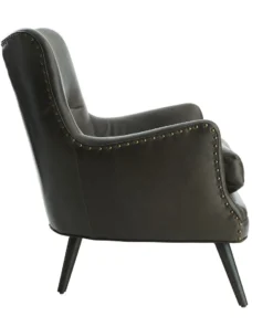 Arteriors Home New Arrivals Seger Chair Graphite Leather Grey Ash