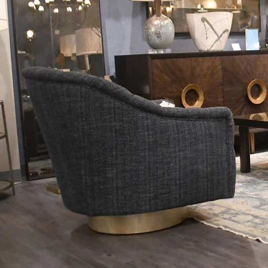 Arteriors Home Springsteen Chair Indigo Tweed Champagne Swivel New Arrivals 4 Arteriors Home Springsteen Chair Indigo Tweed Champagne Swivel New Arrivals