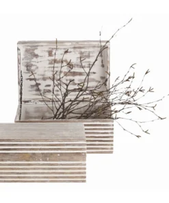 Arteriors Home New Arrivals Trinity Boxes Whitewashed Wood Set Of Two