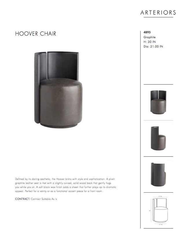 Arteriors Home Hoover Chair Graphite New Arrivals 11 Arteriors Home Hoover Chair Graphite New Arrivals