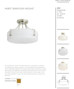 Arteriors Home Hurst Semi Flush Polished Nickel 13 Arteriors Home Hurst Semi Flush Polished Nickel