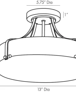 Arteriors Home Hurst Semi Flush Polished Nickel 12 Arteriors Home Hurst Semi Flush Polished Nickel