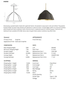 Arteriors Home Ireland Pendant Graphite 17 Arteriors Home Ireland Pendant Graphite