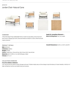 Four Hands Jordan Chair Natural Cane New Arrivals