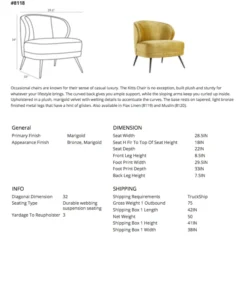 Arteriors Home Kitts Chair Marigold Velvet 11 Arteriors Home Kitts Chair Marigold Velvet