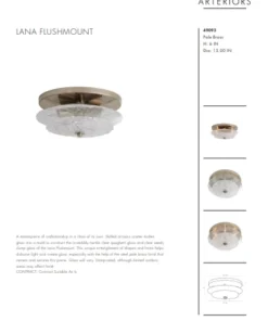 Arteriors Home New Arrivals Lana Flushmount Pale Brass 13 Arteriors Home New Arrivals Lana Flushmount Pale Brass