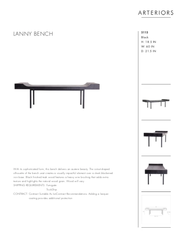 Arteriors Home Lanny Bench 10 Arteriors Home Lanny Bench