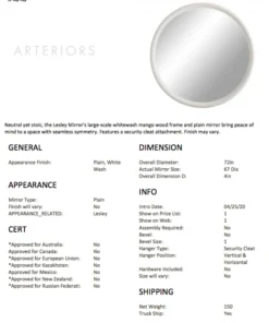 Arteriors Home New Arrivals Lesley Large Mirror White Wash 18 Arteriors Home New Arrivals Lesley Large Mirror White Wash