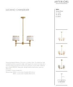 Arteriors Home New Arrivals Luciano Chandelier Antique Brass