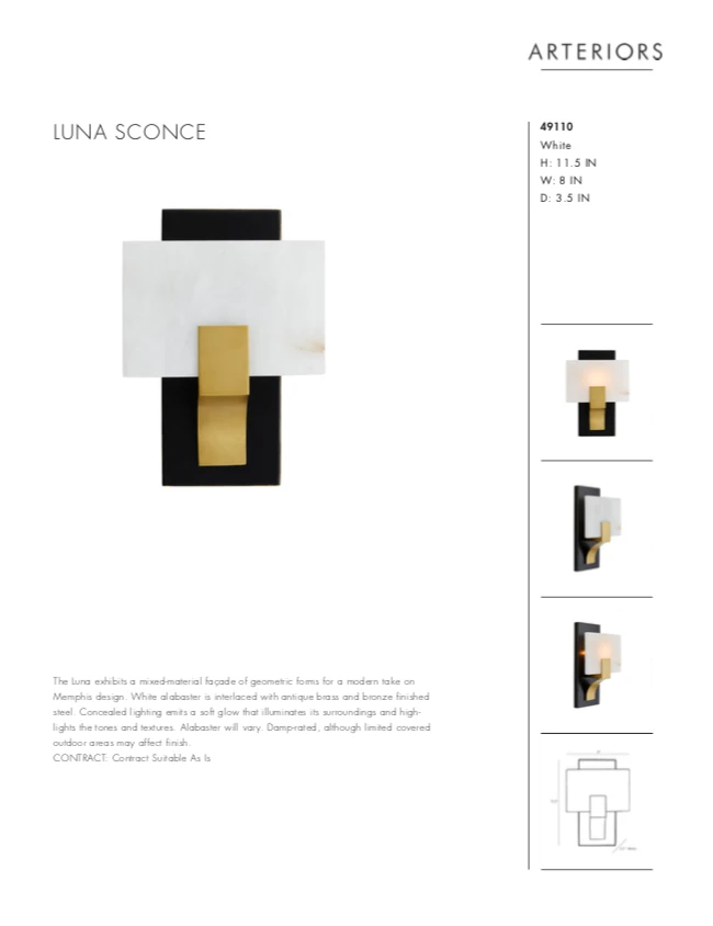 Arteriors Home Luna Sconce New Arrivals 9 Arteriors Home Luna Sconce New Arrivals