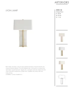 Arteriors Home Lyon Lamp Antique Brass