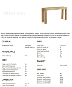 Arteriors Home New Arrivals Palmetto Console 17 Arteriors Home New Arrivals Palmetto Console