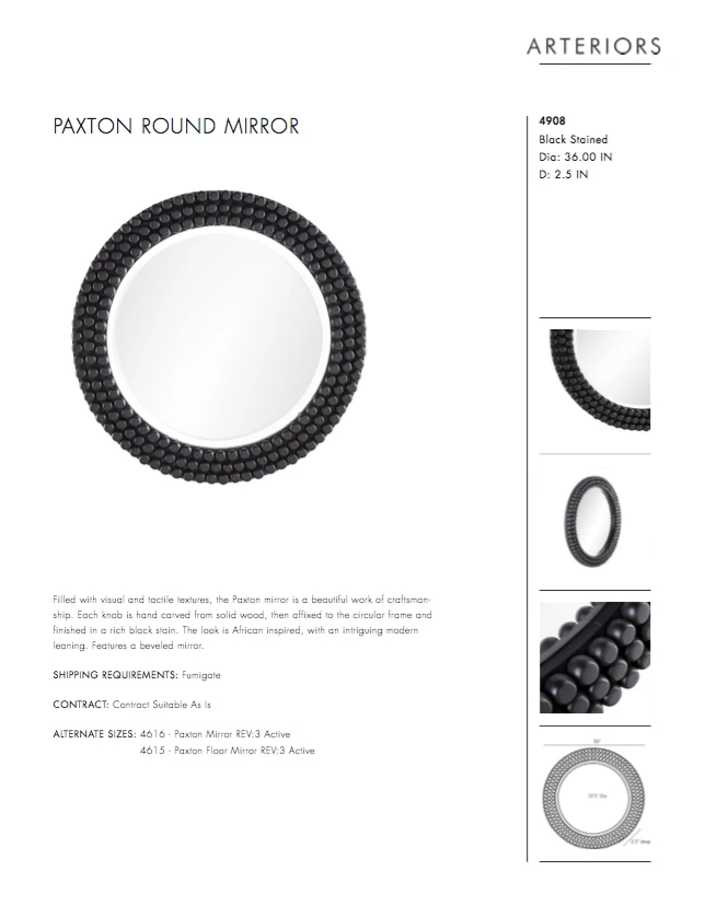 Arteriors Home New Arrivals Paxton Round Mirror 7 Arteriors Home New Arrivals Paxton Round Mirror