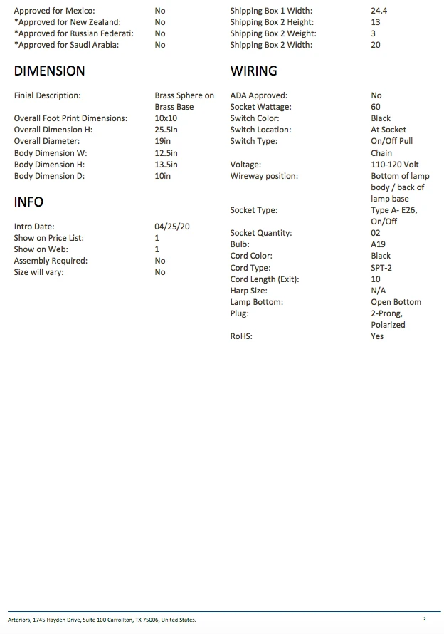 Arteriors Home Positano Lamp 6 Arteriors Home Positano Lamp