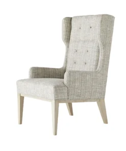 Arteriors Home Idol Wing Chair Platinum Tweed Smoke