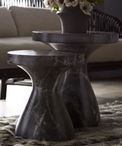 Arteriors Home Serafina Small Accent Table Faux Black Marble New Arrivals