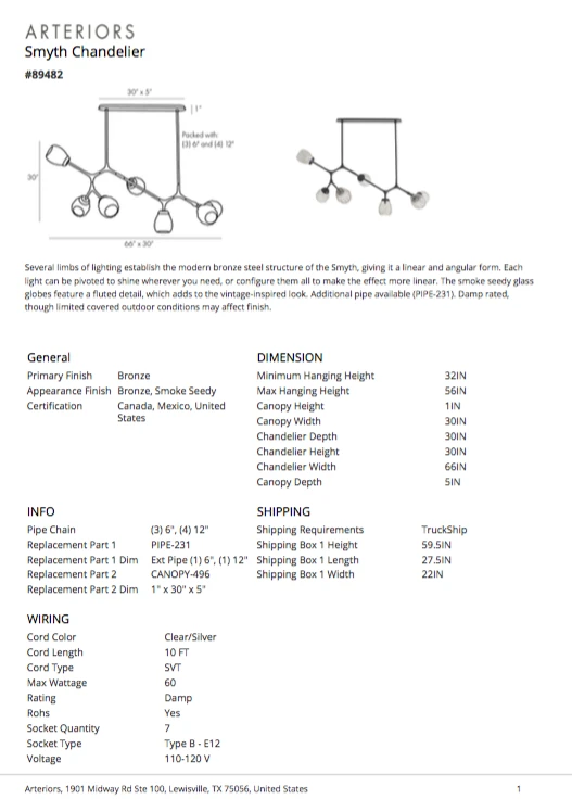 Arteriors Home New Arrivals Smyth Chandelier Bronze 12 Arteriors Home New Arrivals Smyth Chandelier Bronze
