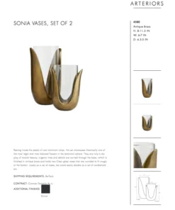 Arteriors Home New Arrivals Sonia Vases Set Antique Brass
