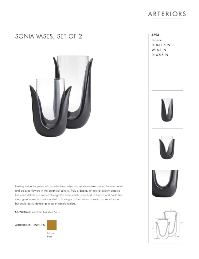 Arteriors Home Sonia Vases Set Bronze New Arrivals 9 Arteriors Home Sonia Vases Set Bronze New Arrivals