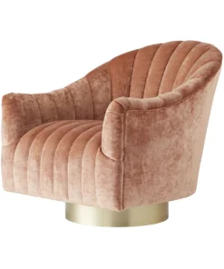Arteriors Home New Arrivals Springsteen Chair Dusty Rose Velvet Swivel