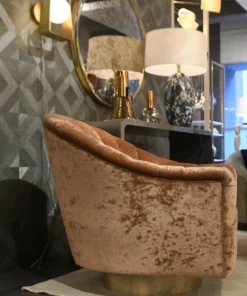 Arteriors Home New Arrivals Springsteen Chair Dusty Rose Velvet Swivel