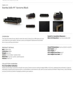 Four Hands New Arrivals Stanley Sofa Sonoma Black 21 Four Hands New Arrivals Stanley Sofa Sonoma Black