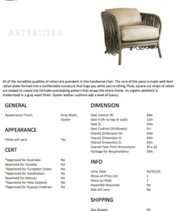 Arteriors Home New Arrivals Strata Lounge Chair Gray Wash