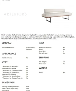 Arteriors Home Tuck Bench Ivory Leather New Arrivals 23 Arteriors Home Tuck Bench Ivory Leather New Arrivals