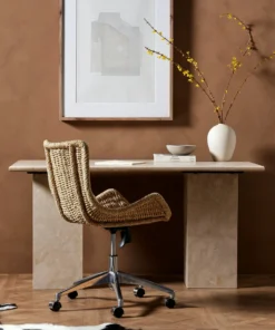 Four Hands New Arrivals Arum Desk Cream Marble