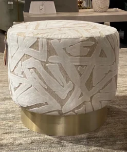 Arteriors Home New Arrivals Avalon Ottoman Swiss Coffee Champagne Swivel