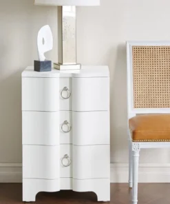 Bungalow 5 New Arrivals Bardot 3 Drawer Side Table White