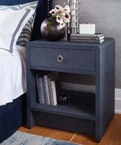 Bungalow 5 New Arrivals Benjamin 1 Drawer Side Table Navy Blue