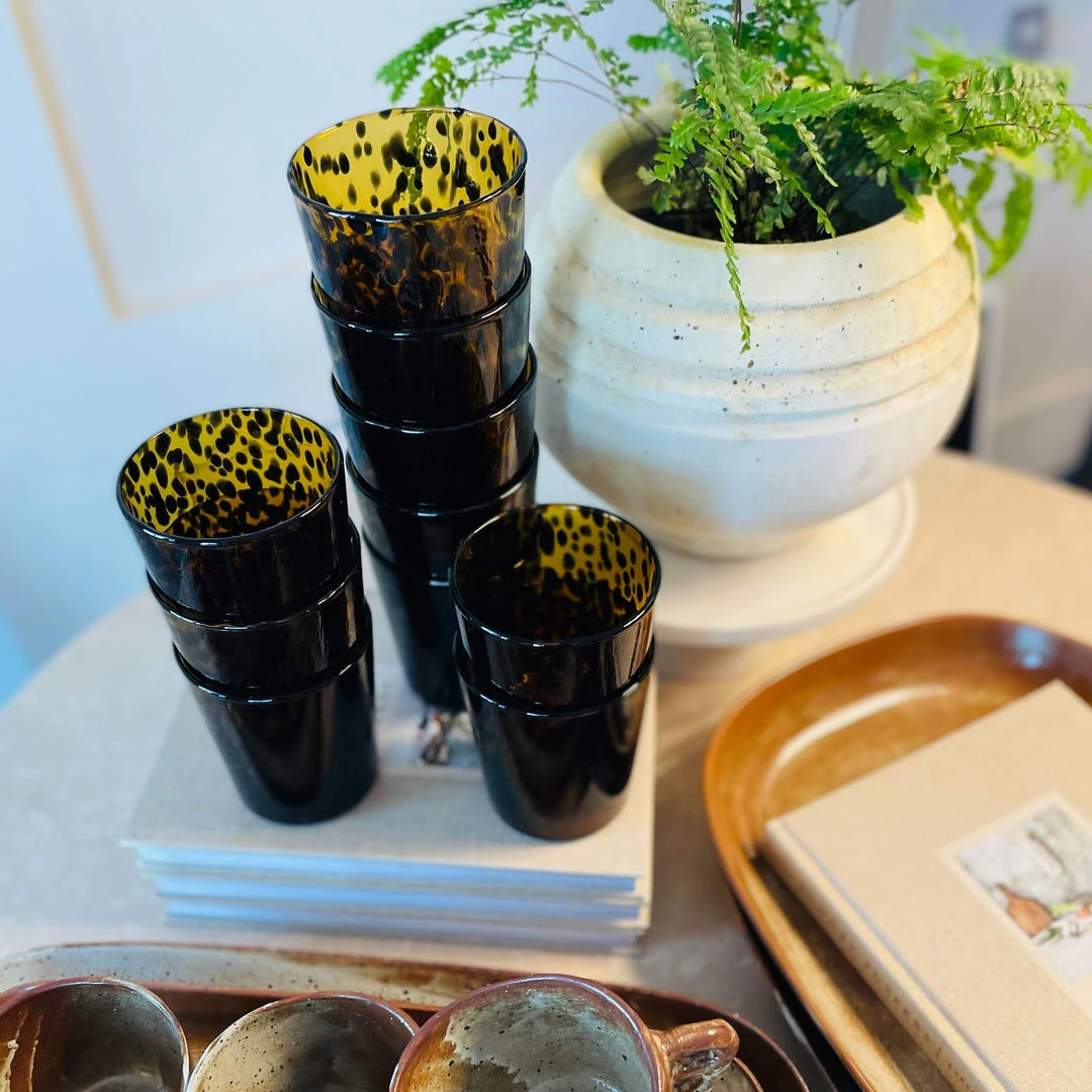 Blue Pheasant New Arrivals Andrew Tumbler Set Tortoiseshell Set Of 6 2 Blue Pheasant New Arrivals Andrew Tumbler Set Tortoiseshell Set Of 6