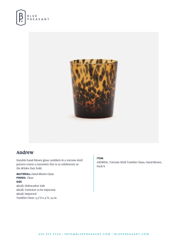Blue Pheasant New Arrivals Andrew Tumbler Set Tortoiseshell Set Of 6 9 Blue Pheasant New Arrivals Andrew Tumbler Set Tortoiseshell Set Of 6