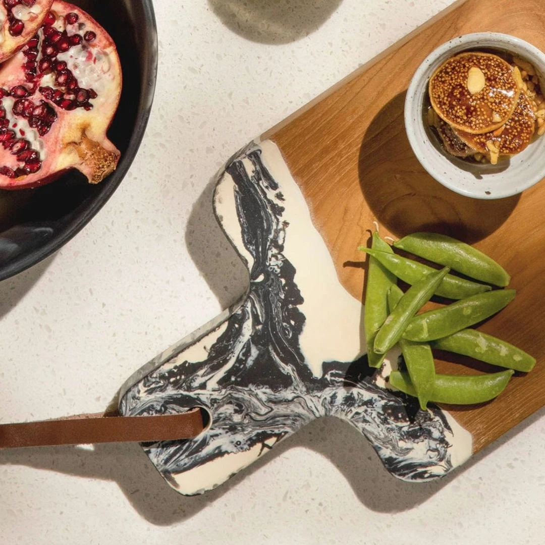 Blue Pheasant Austin Black Swirl Serving Board Large 2 Blue Pheasant Austin Black Swirl Serving Board Large