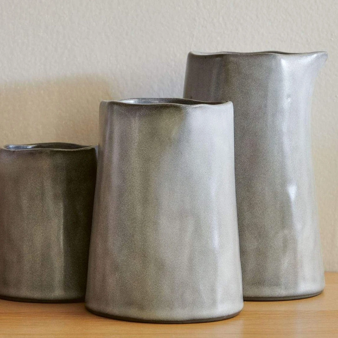 Blue Pheasant Esther Cement Glazed Pitcher Large Set Of Two 2 Blue Pheasant Esther Cement Glazed Pitcher Large Set Of Two