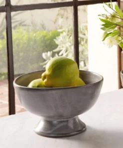 Blue Pheasant New Arrivals Wilson Large Cement Glaze Footed Serving Bowl Set Of 2