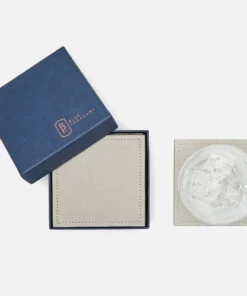 Blue Pheasant Evan Coaster Set Light Gray