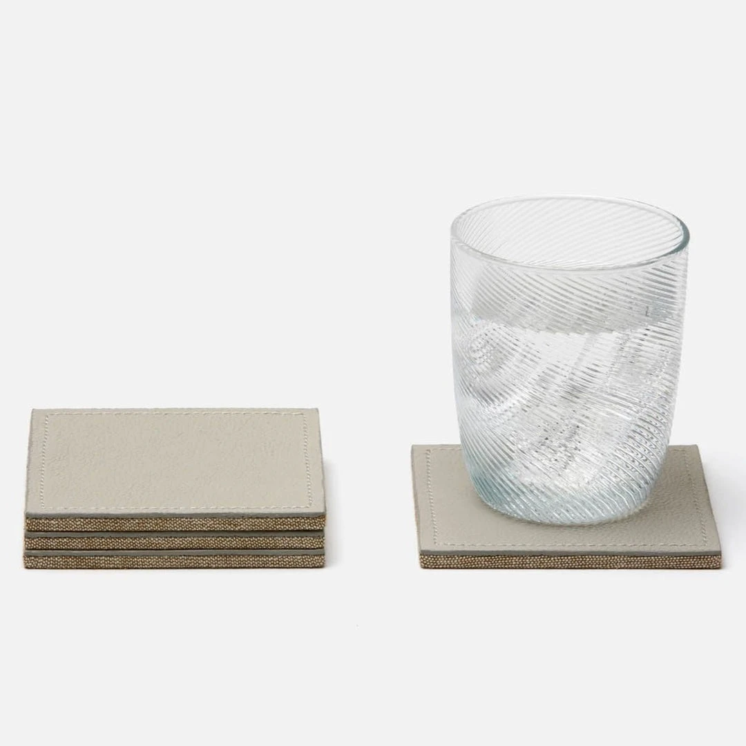 Blue Pheasant Evan Coaster Set Light Gray 3 Blue Pheasant Evan Coaster Set Light Gray