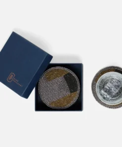 Blue Pheasant Fletcher Coaster Set Black Beads