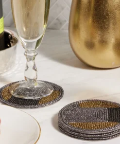 Blue Pheasant Fletcher Coaster Set Black Beads