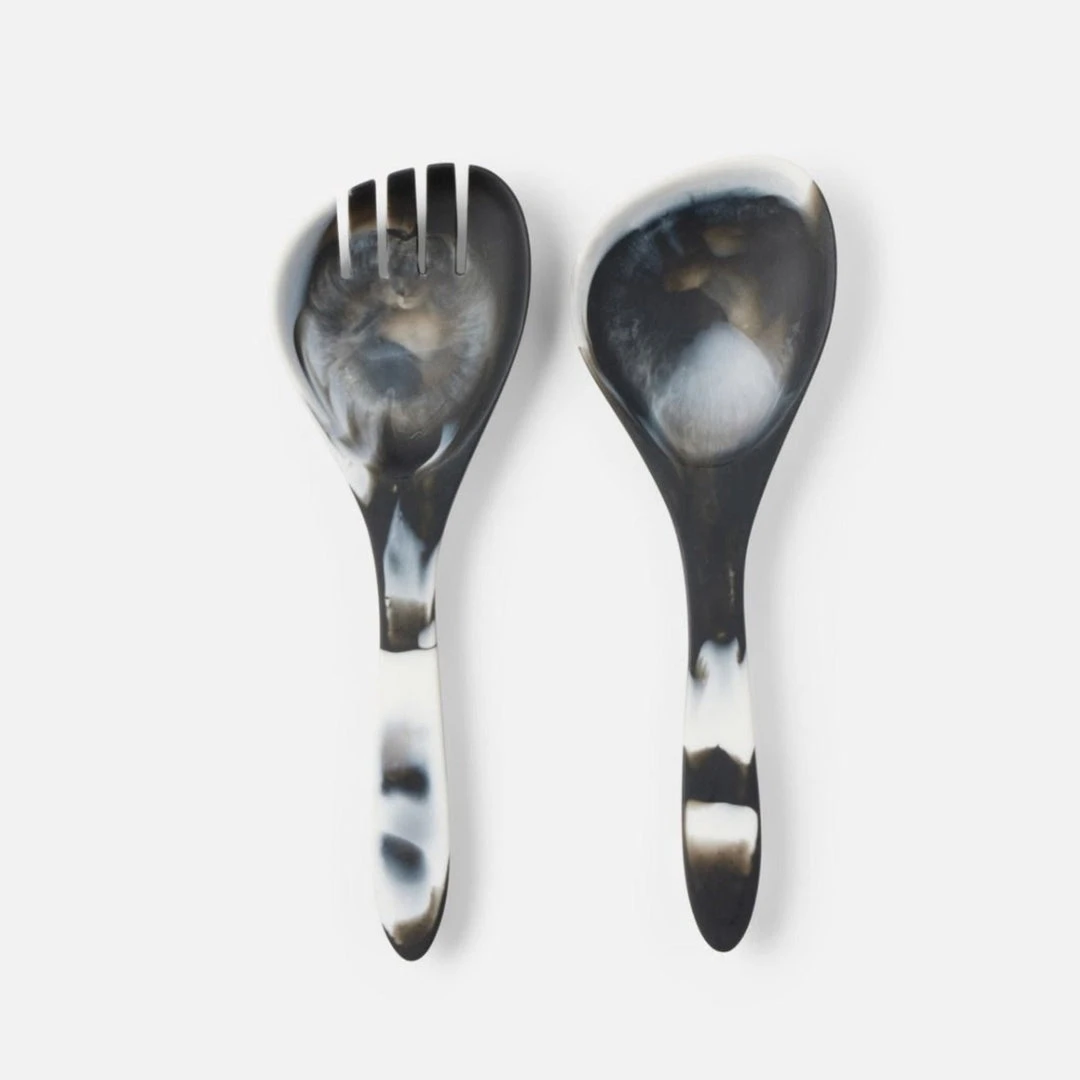 Blue Pheasant New Arrivals Laney Black Swirled 2 Piece Serving Set 1 Blue Pheasant New Arrivals Laney Black Swirled 2 Piece Serving Set