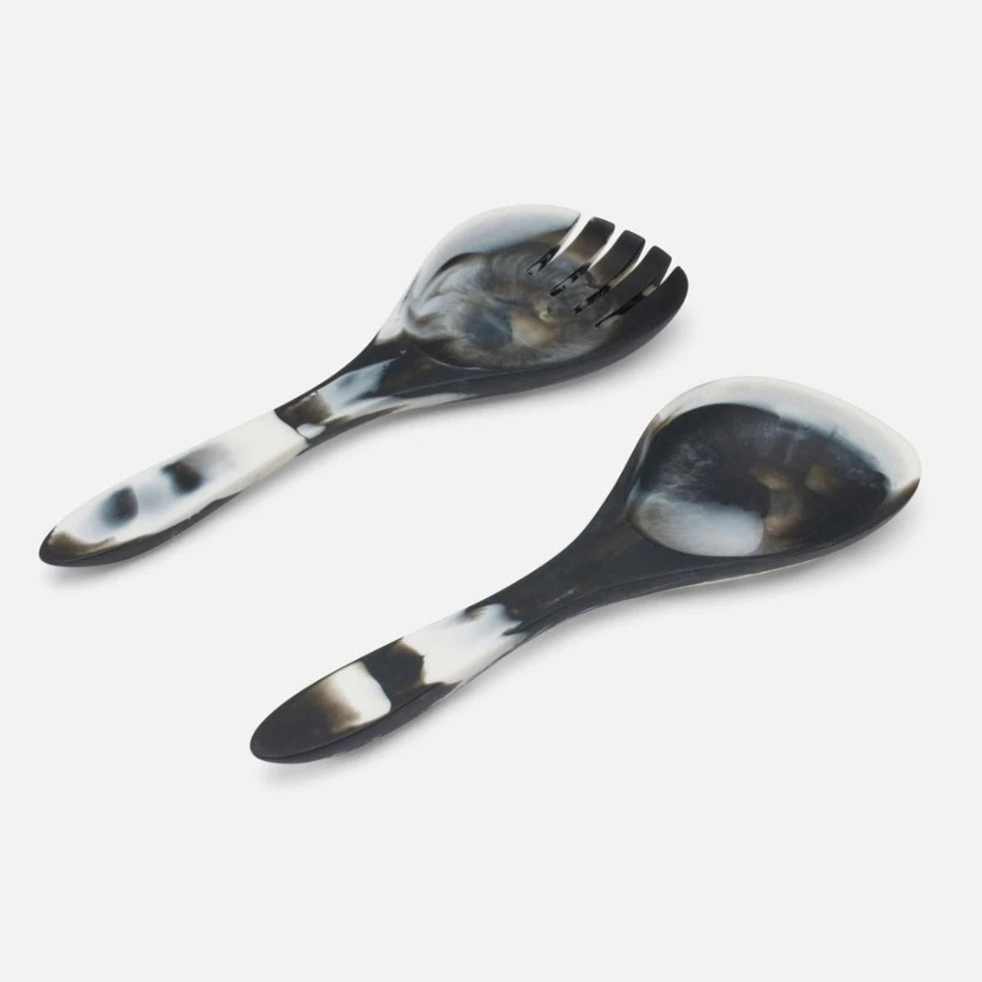 Blue Pheasant New Arrivals Laney Black Swirled 2 Piece Serving Set 2 Blue Pheasant New Arrivals Laney Black Swirled 2 Piece Serving Set