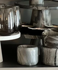 Blue Pheasant New Arrivals Mavis Gray Marble Small Serving Bowls Set Of 3