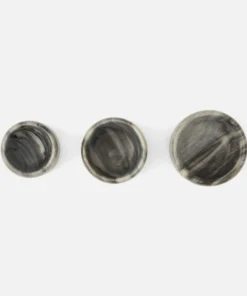 Blue Pheasant New Arrivals Mavis Gray Marble Small Serving Bowls Set Of 3