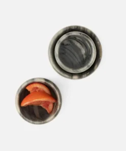 Blue Pheasant New Arrivals Mavis Gray Marble Small Serving Bowls Set Of 3