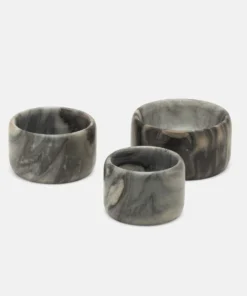 Blue Pheasant New Arrivals Mavis Gray Marble Small Serving Bowls Set Of 3
