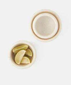 Blue Pheasant New Arrivals Mavis White Marble Small Serving Bowls Set Of 3