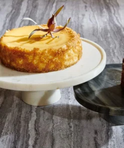 Blue Pheasant Samantha White Marble Cake Stand