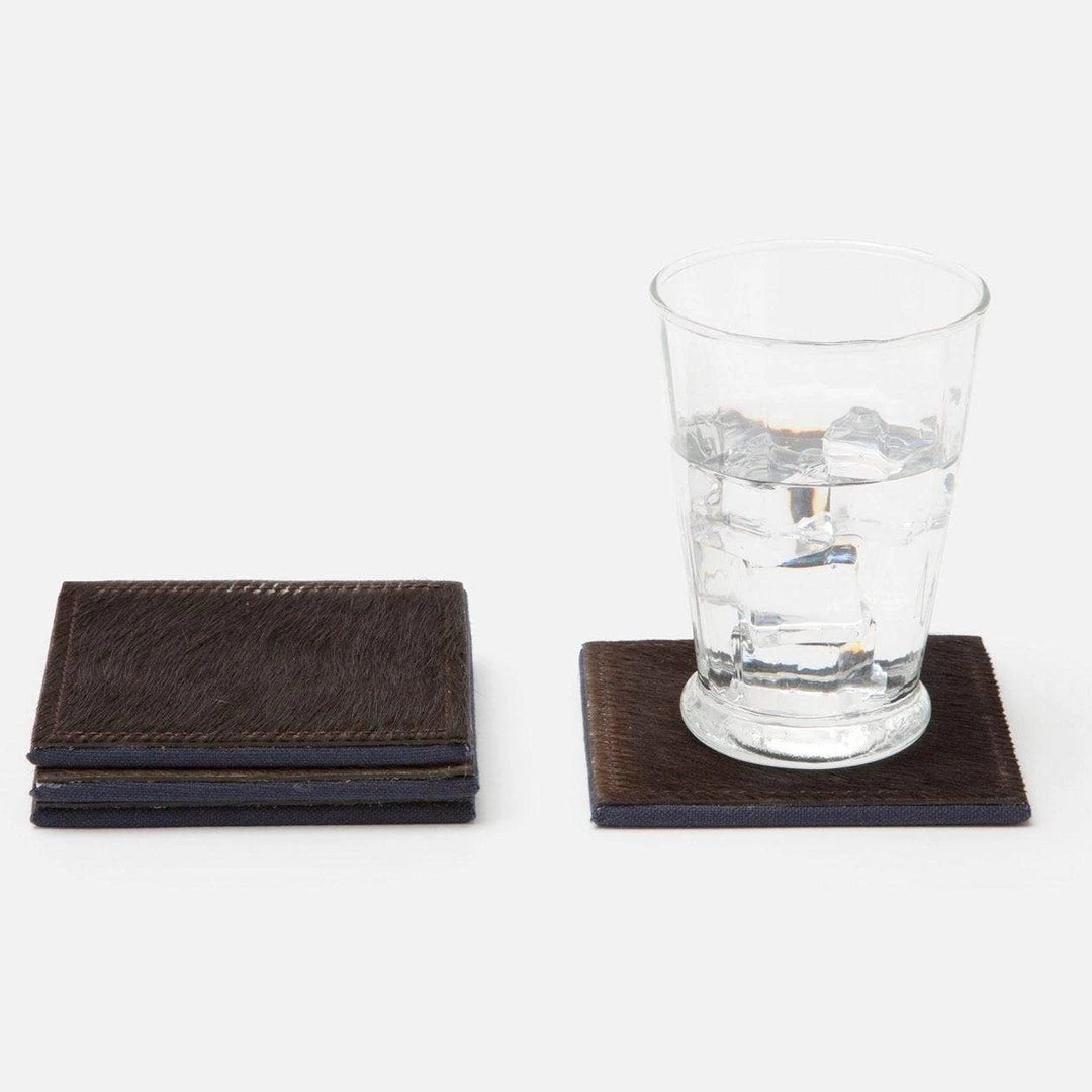 Blue Pheasant New Arrivals Tanner Coaster Set Dark Brown 2 Blue Pheasant New Arrivals Tanner Coaster Set Dark Brown